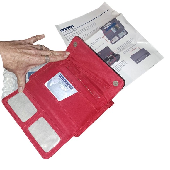 NWT- RED Travelon Anti-Theft Tailored Convertible Crossbody Clutch - Picture 4 of 6